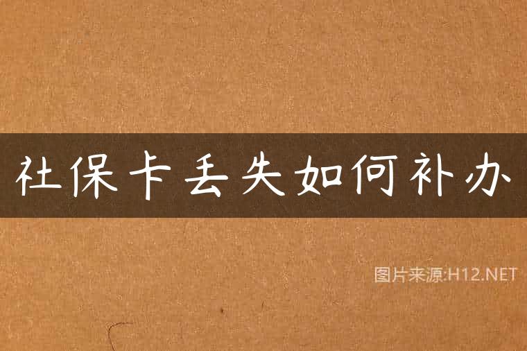社保卡丢失如何补办