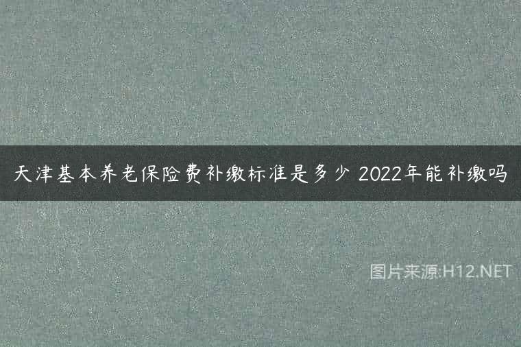 天津基本养老保险费补缴标准是多少 2022年能补缴吗
