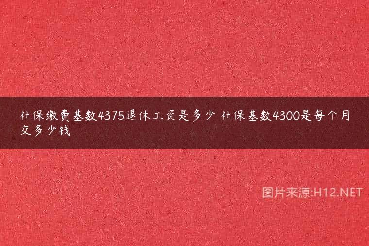 社保缴费基数4375退休工资是多少 社保基数4300是每个月交多少钱