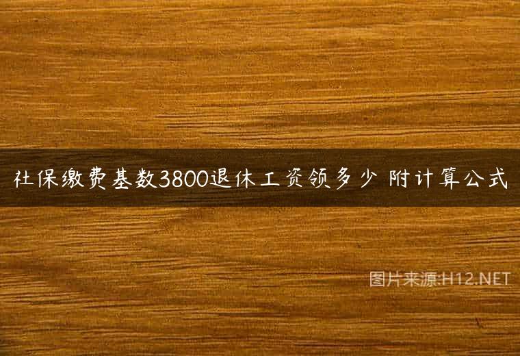 社保缴费基数3800退休工资领多少 附计算公式