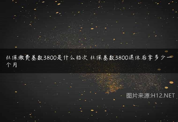 社保缴费基数3800是什么档次 社保基数3800退休后拿多少一个月