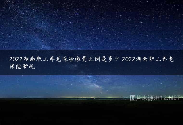 2022湖南职工养老保险缴费比例是多少 2022湖南职工养老保险新规