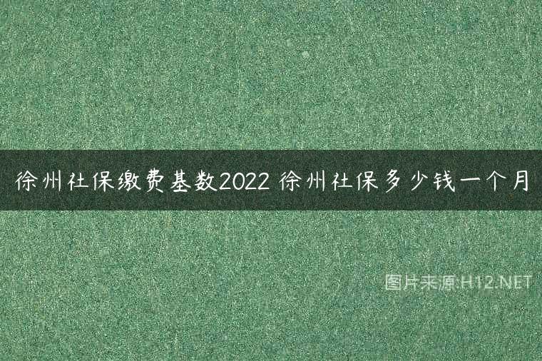 徐州社保缴费基数2022 徐州社保多少钱一个月