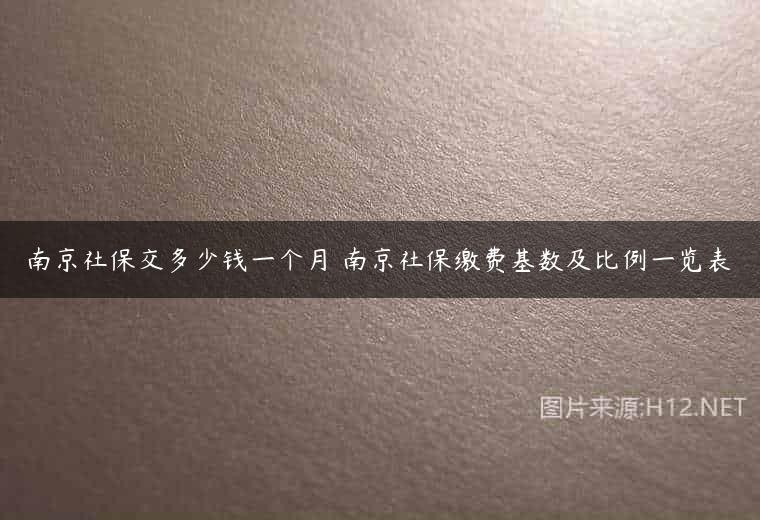南京社保交多少钱一个月 南京社保缴费基数及比例一览表