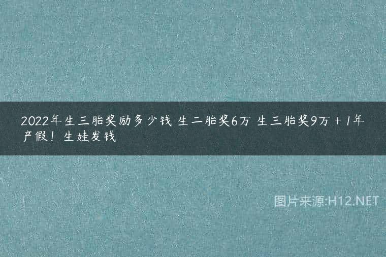 2022年生三胎奖励多少钱 生二胎奖6万 生三胎奖9万＋1年产假！生娃发钱