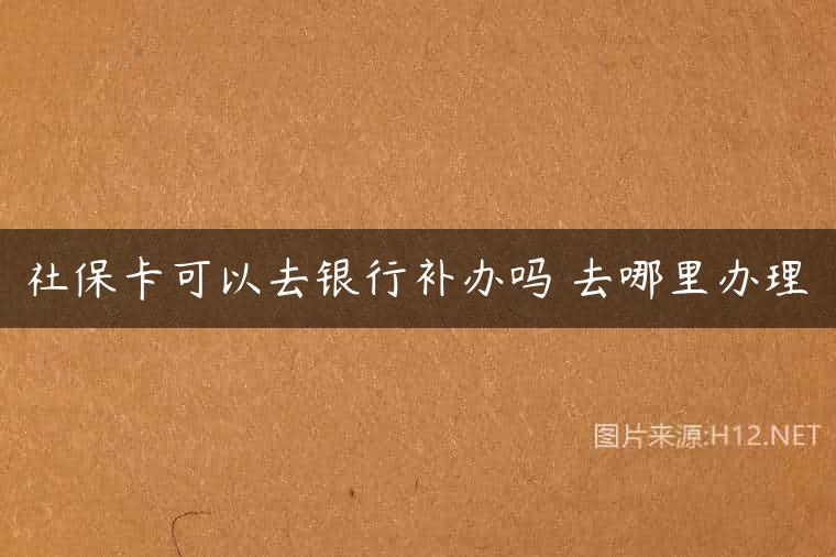 社保卡可以去银行补办吗 去哪里办理