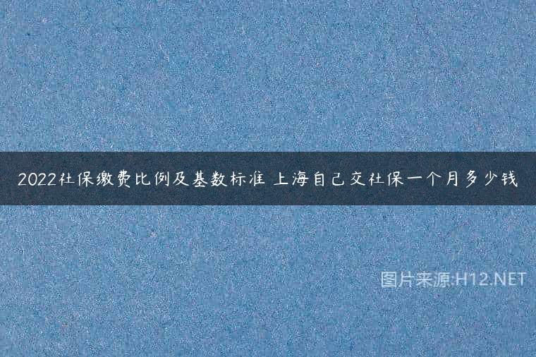 2022社保缴费比例及基数标准 上海自己交社保一个月多少钱