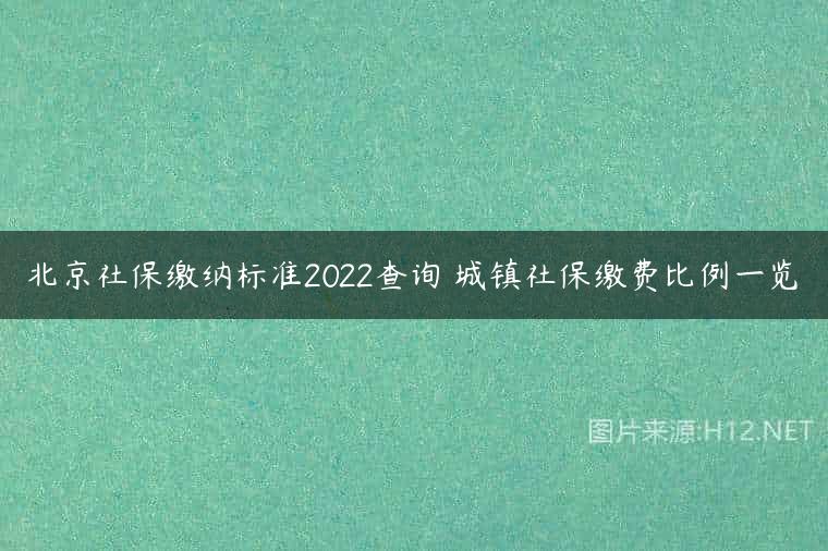 北京社保缴纳标准2022查询 城镇社保缴费比例一览