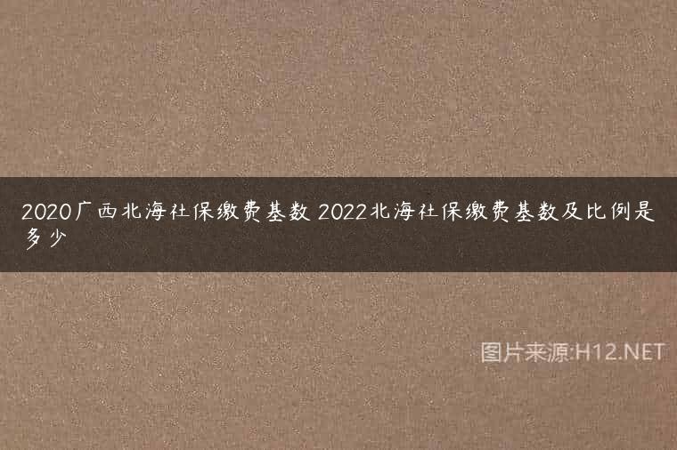 2020广西北海社保缴费基数 2022北海社保缴费基数及比例是多少