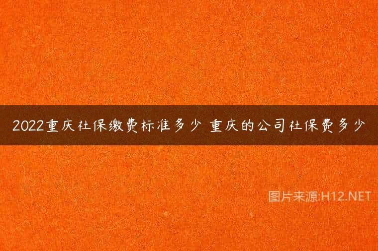 2022重庆社保缴费标准多少 重庆的公司社保费多少