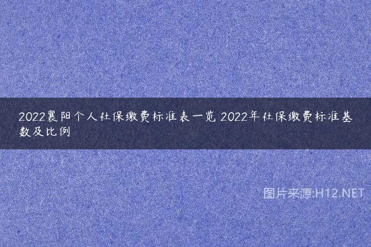 2022襄阳个人社保缴费标准表一览 2022年社保缴费标准基数及比例