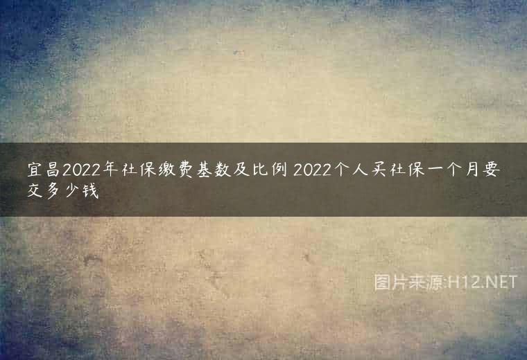 宜昌2022年社保缴费基数及比例 2022个人买社保一个月要交多少钱