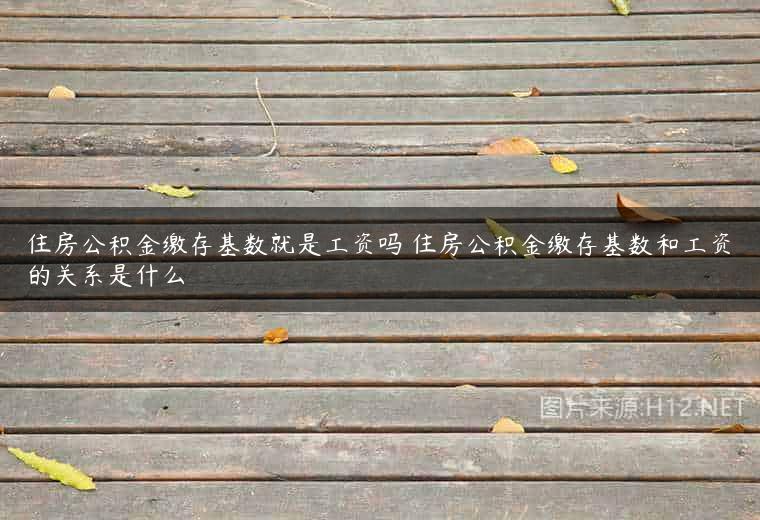 住房公积金缴存基数就是工资吗 住房公积金缴存基数和工资的关系是什么