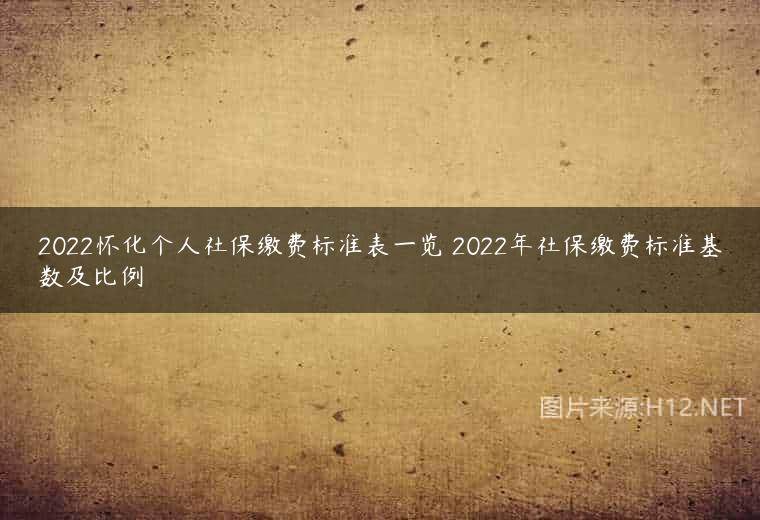 2022怀化个人社保缴费标准表一览 2022年社保缴费标准基数及比例
