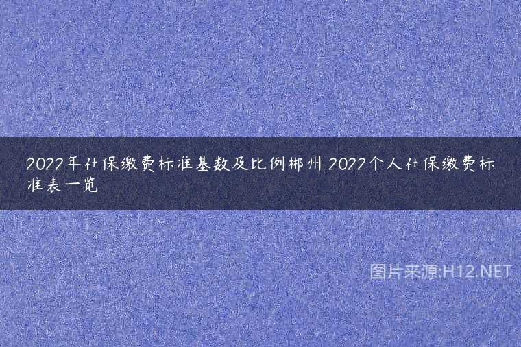 2022年社保缴费标准基数及比例郴州 2022个人社保缴费标准表一览