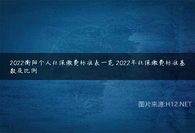 2022衡阳个人社保缴费标准表一览 2022年社保缴费标准基数及比例