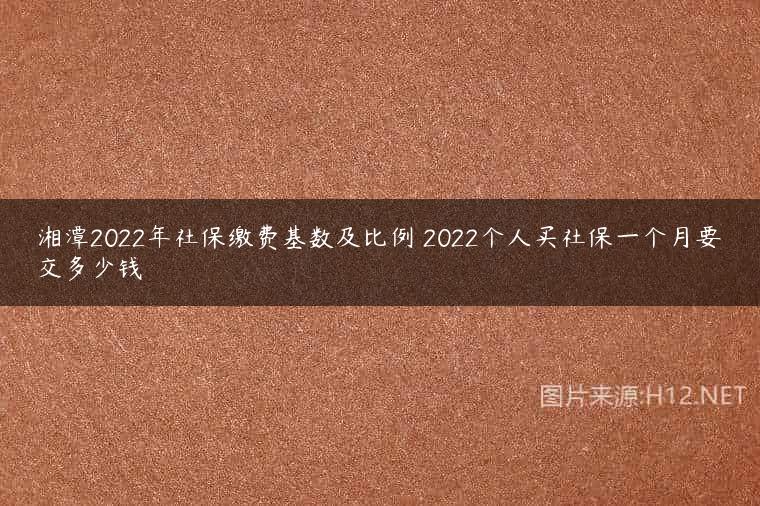 湘潭2022年社保缴费基数及比例 2022个人买社保一个月要交多少钱
