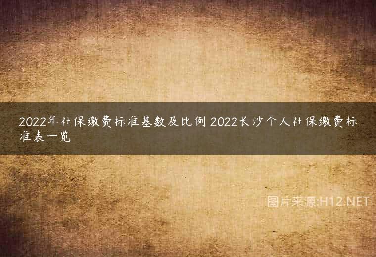 2022年社保缴费标准基数及比例 2022长沙个人社保缴费标准表一览