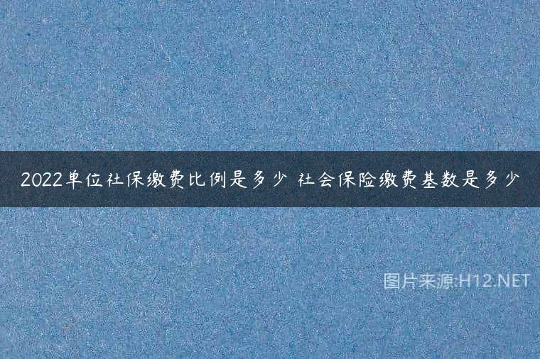 2022单位社保缴费比例是多少 社会保险缴费基数是多少