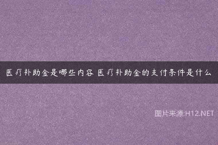 医疗补助金是哪些内容 医疗补助金的支付条件是什么
