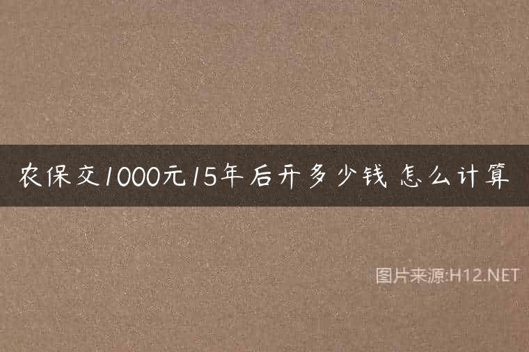 农保交1000元15年后开多少钱 怎么计算