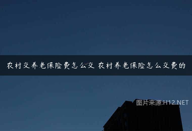 农村交养老保险费怎么交 农村养老保险怎么交费的