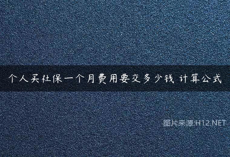 个人买社保一个月费用要交多少钱 计算公式