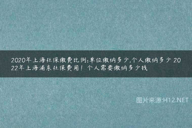 2020年上海社保缴费比例:单位缴纳多少,个人缴纳多少 2022年上海浦东社保费用！个人需要缴纳多少钱