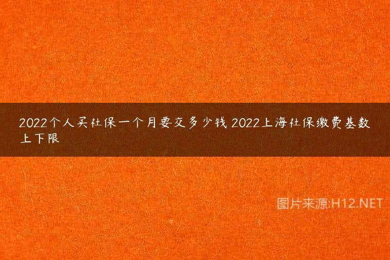 2022个人买社保一个月要交多少钱 2022上海社保缴费基数上下限