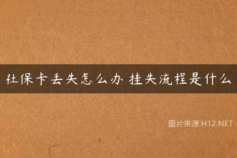社保卡丢失怎么办 挂失流程是什么