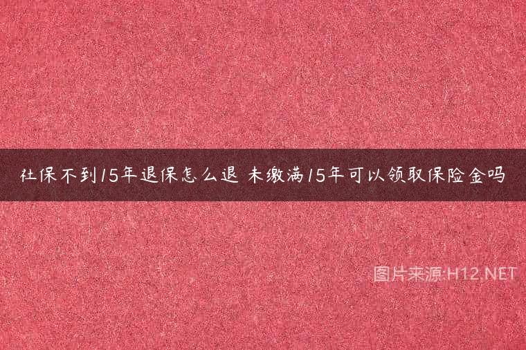 社保不到15年退保怎么退 未缴满15年可以领取保险金吗