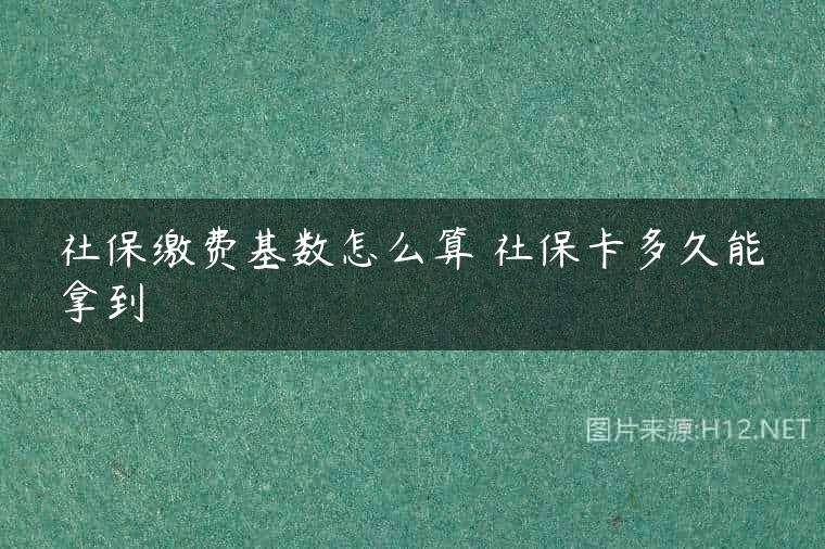 社保缴费基数怎么算 社保卡多久能拿到