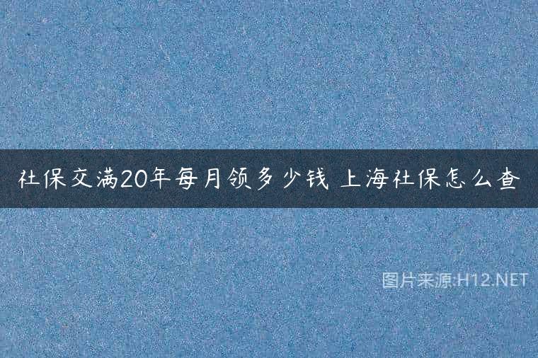 社保交满20年每月领多少钱 上海社保怎么查