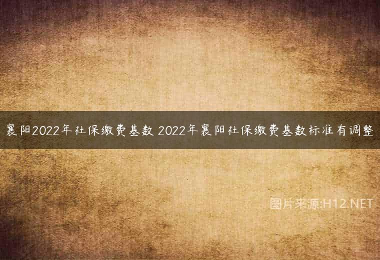 襄阳2022年社保缴费基数 2022年襄阳社保缴费基数标准有调整