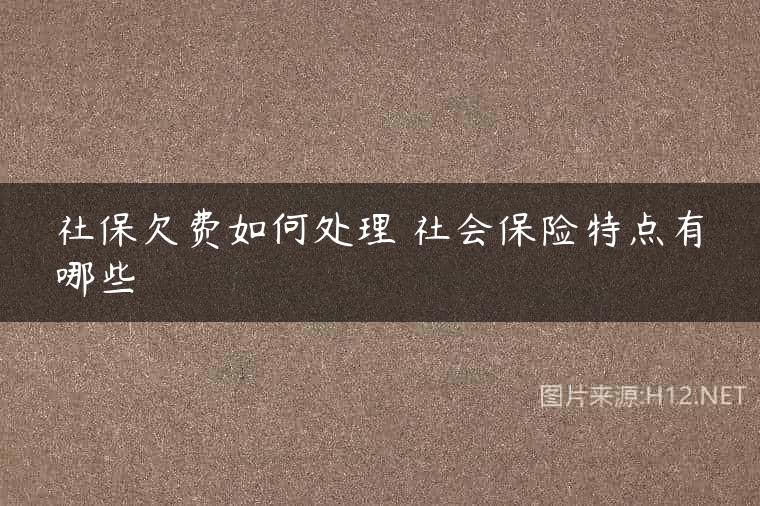 社保欠费如何处理 社会保险特点有哪些