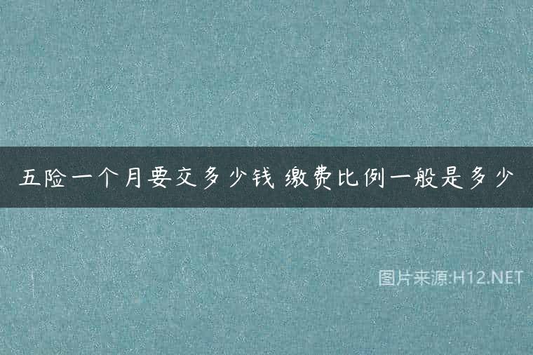 五险一个月要交多少钱 缴费比例一般是多少