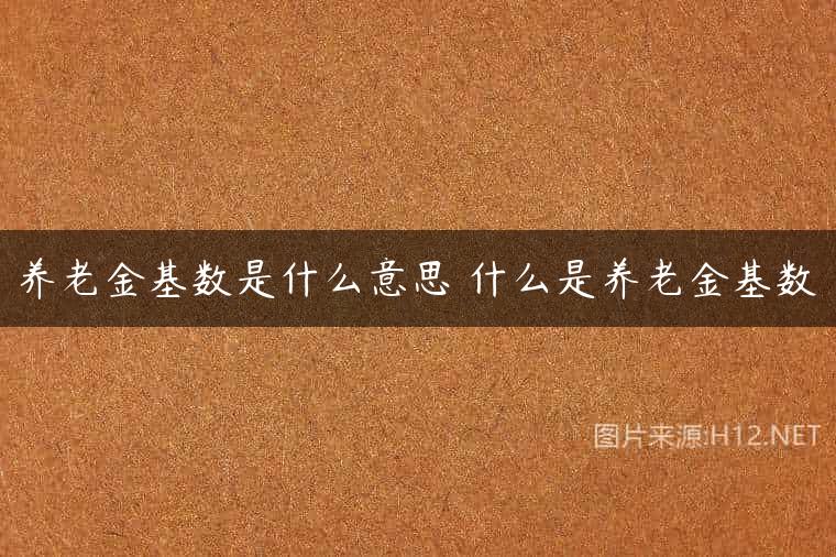 养老金基数是什么意思 什么是养老金基数