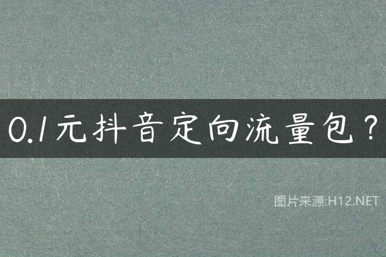 0.1元抖音定向流量包？