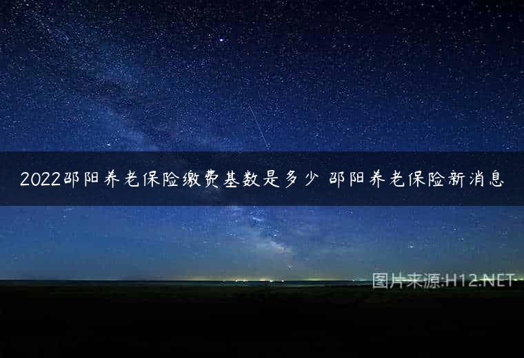 2022邵阳养老保险缴费基数是多少 邵阳养老保险新消息