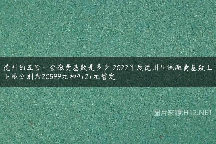德州的五险一金缴费基数是多少 2022年度德州社保缴费基数上下限分别为20599元和4121元暂定