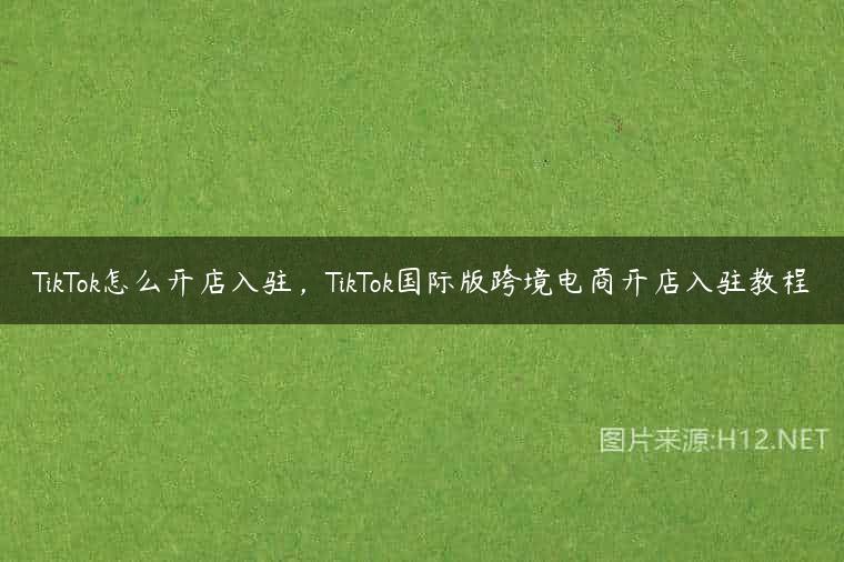 TikTok怎么开店入驻，TikTok国际版跨境电商开店入驻教程