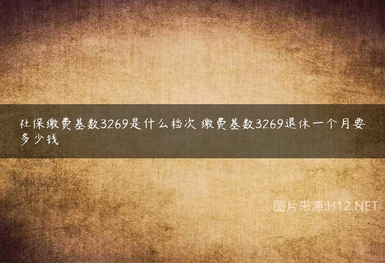 社保缴费基数3269是什么档次 缴费基数3269退休一个月要多少钱