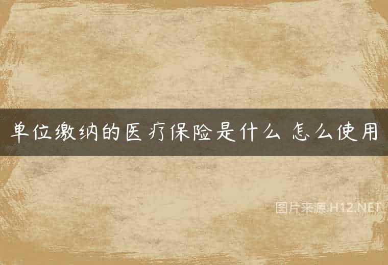 单位缴纳的医疗保险是什么 怎么使用