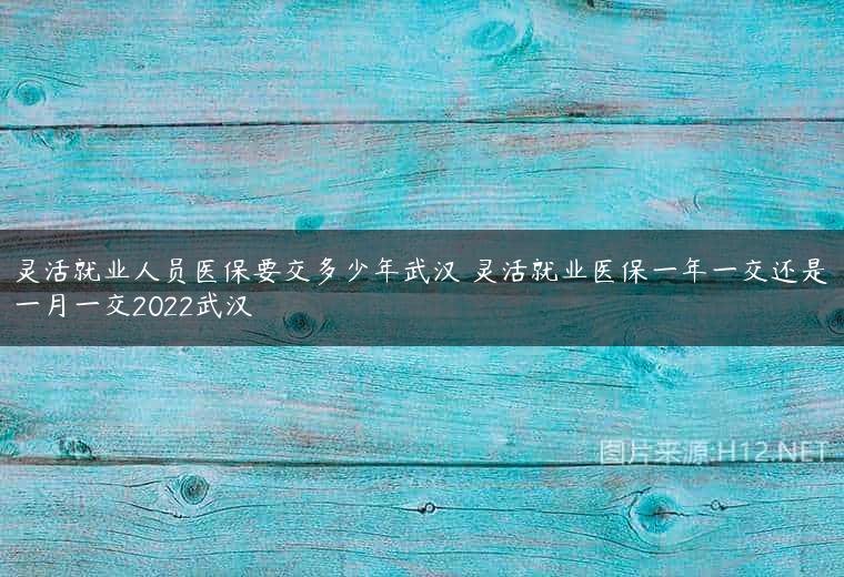 灵活就业人员医保要交多少年武汉 灵活就业医保一年一交还是一月一交2022武汉