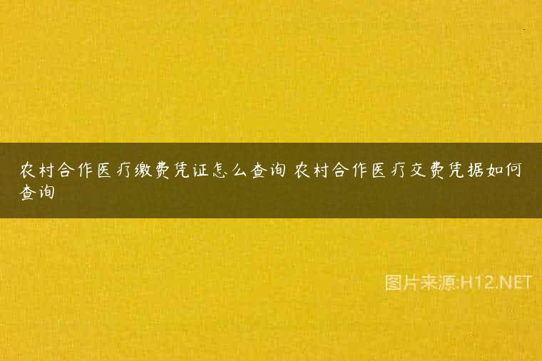 农村合作医疗缴费凭证怎么查询 农村合作医疗交费凭据如何查询