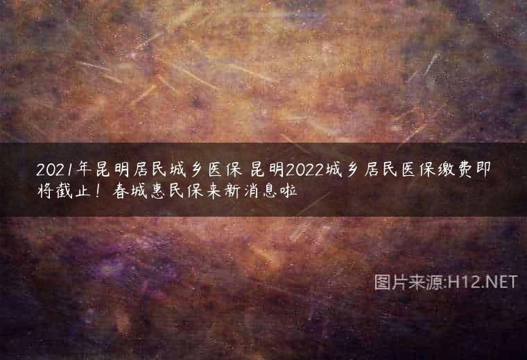 2021年昆明居民城乡医保 昆明2022城乡居民医保缴费即将截止！春城惠民保来新消息啦