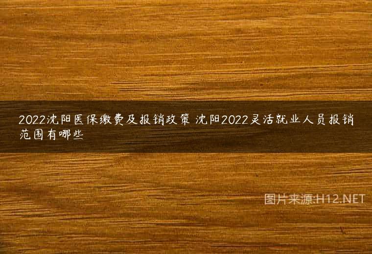 2022沈阳医保缴费及报销政策 沈阳2022灵活就业人员报销范围有哪些
