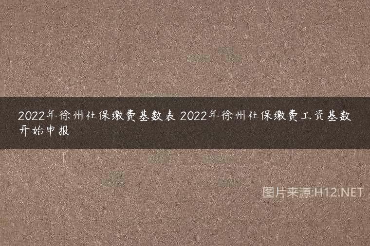 2022年徐州社保缴费基数表 2022年徐州社保缴费工资基数开始申报
