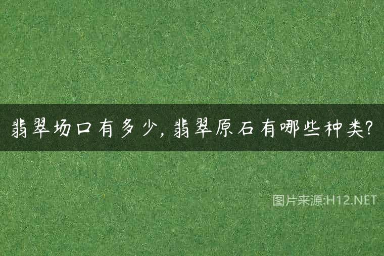 翡翠场口有多少, 翡翠原石有哪些种类?