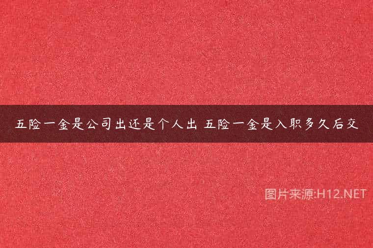 五险一金是公司出还是个人出 五险一金是入职多久后交